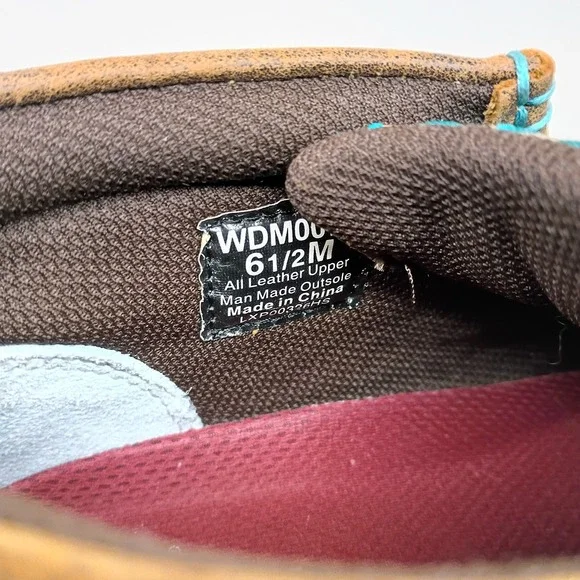 Twisted X Boots Chukka Driving Moccasin Brown Turquoise Diamonds Women's 6.5 M - Picture 12 of 12